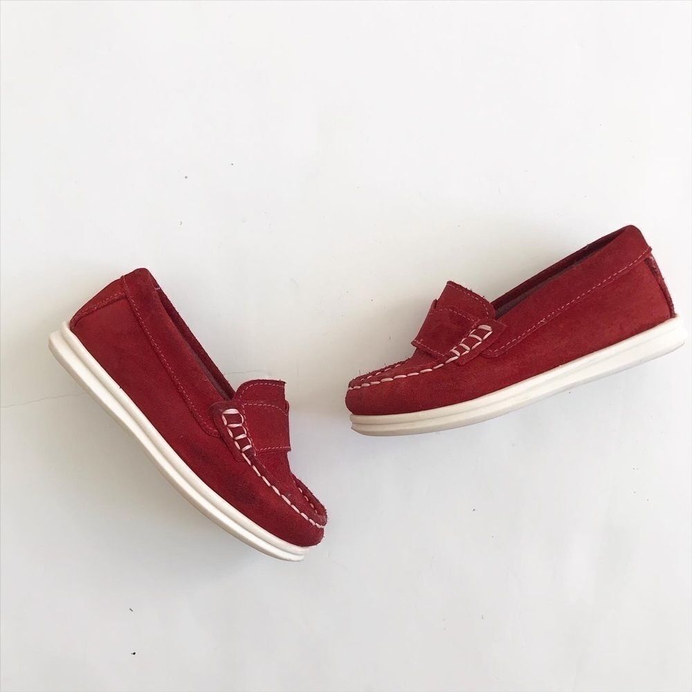 ZARA maroon suede loafers VGUC size 22(6)